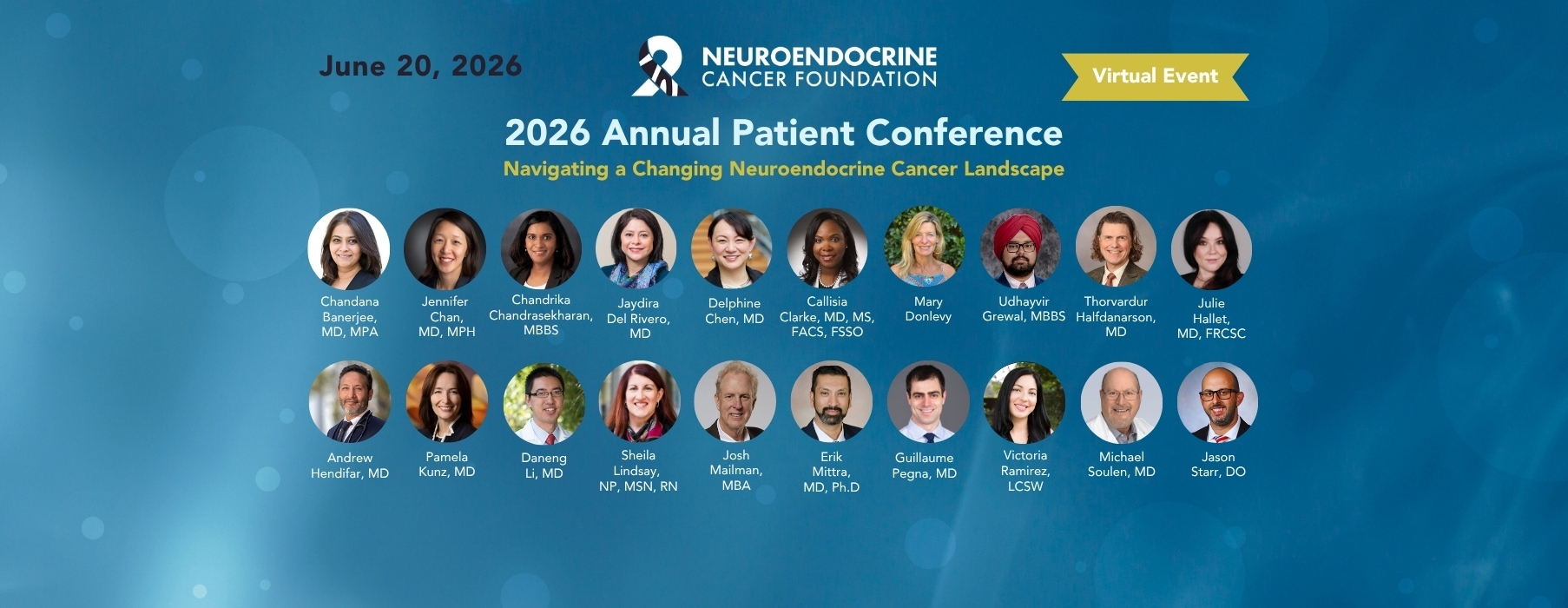 June 20: 2026 Neuroendocrine Cancer Foundation's Virtual Annual Patient Conference